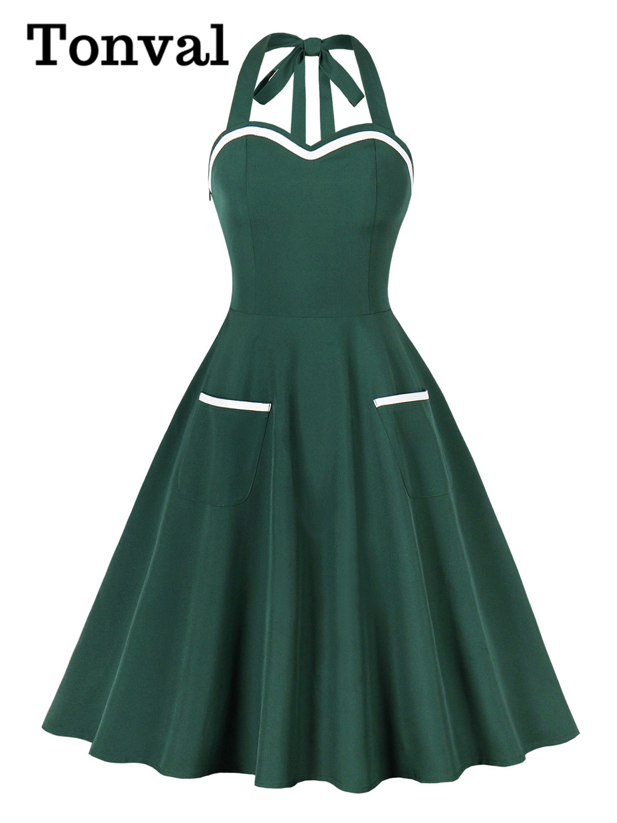 Women'S Fashion Of The 50S - Tonval Halter Hals 50S Retro Pinup