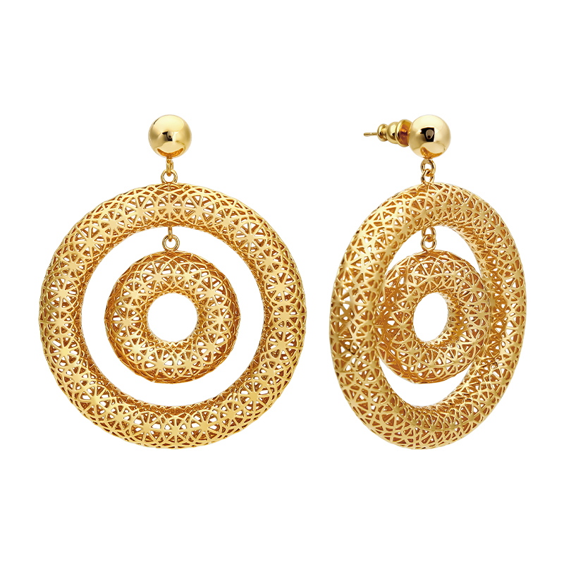 Women'S Fashion Website - IVOG Bicyclische Ring Uitgeholde Oorbellen Voor