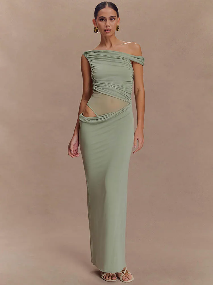 Women'S Fashion In 1920 - Een schouder slinky sexy maxi-jurk dames