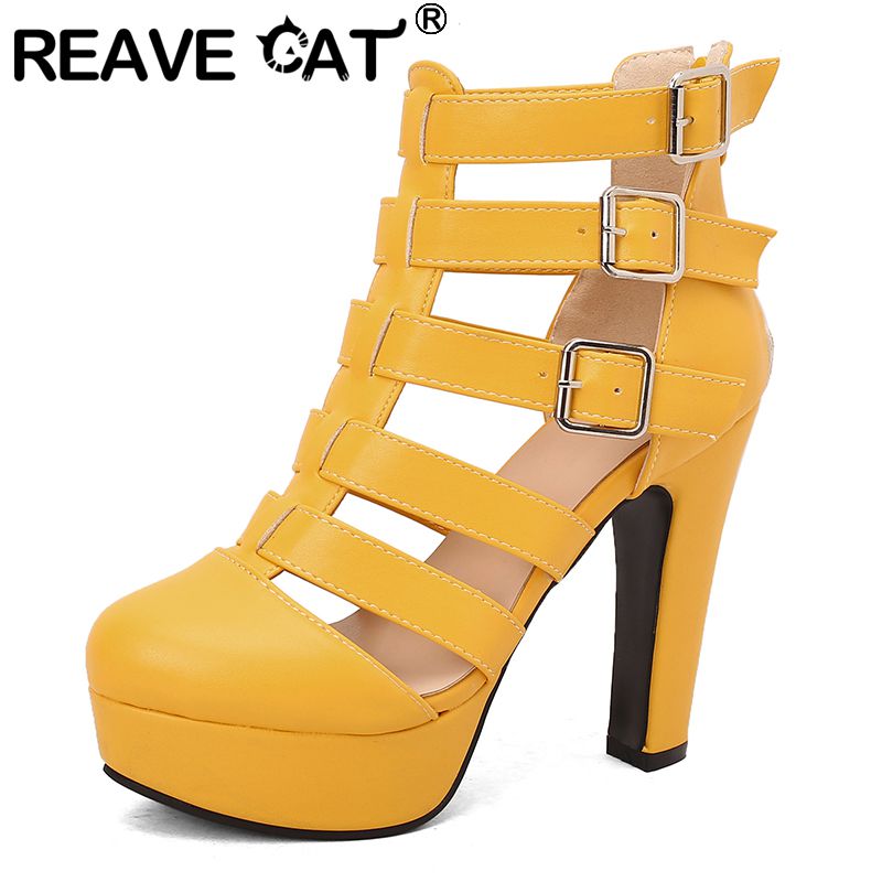Fashion Women Belt - REAVE CAT luxe dames sandalen ronde