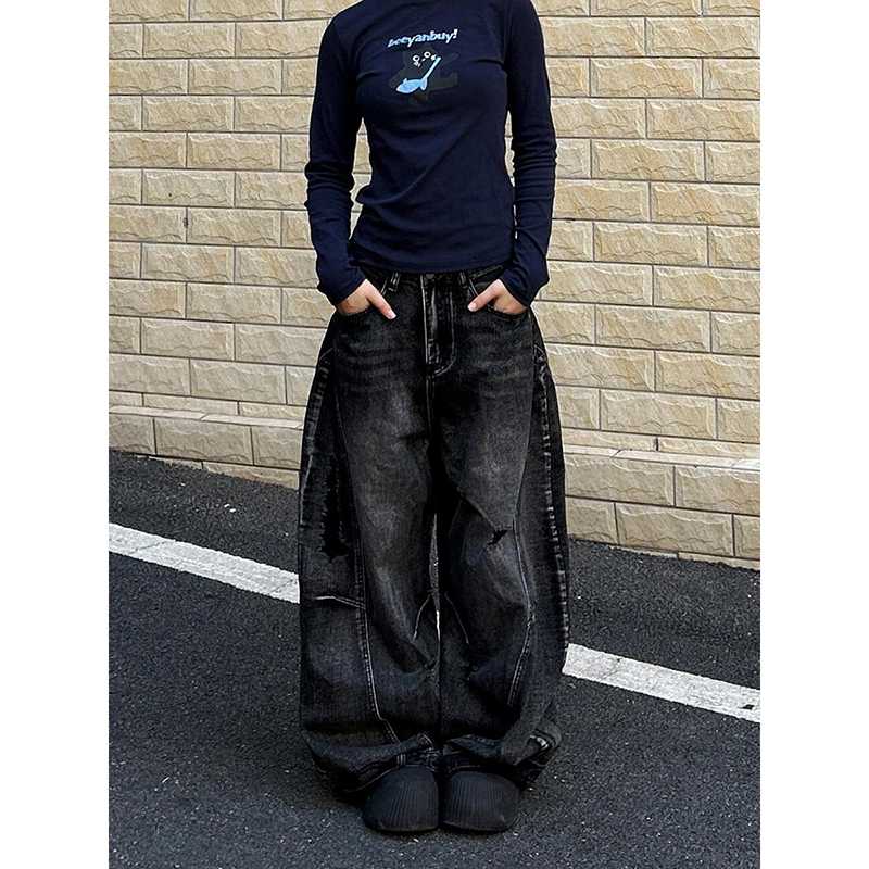 Mom Jeans Women - ZHIZOU Vrouwen Tomboy Dark Academia Baggy