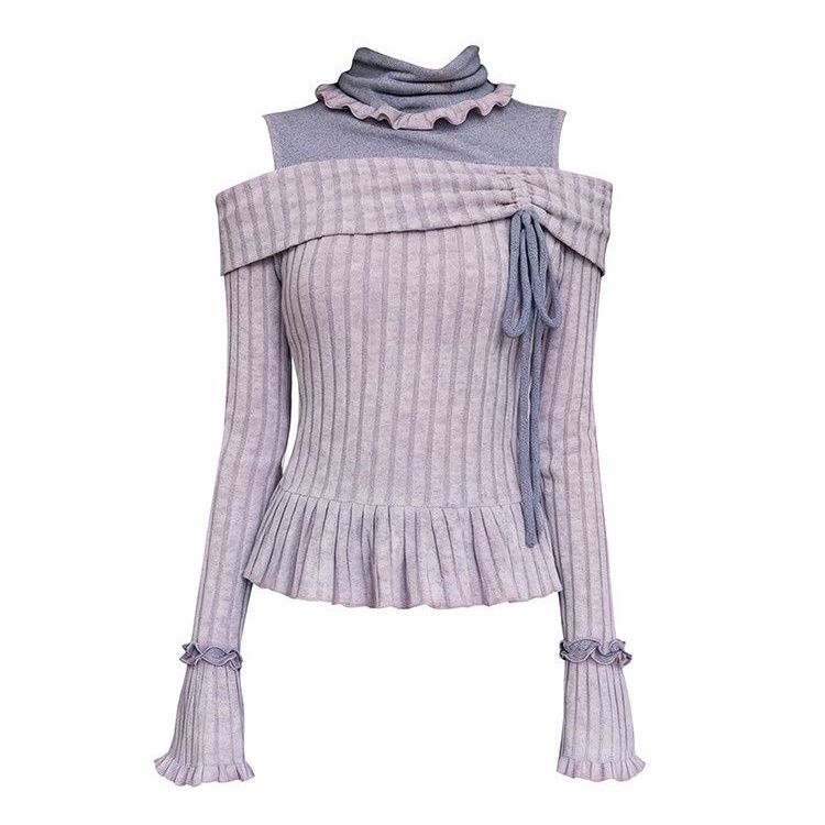 Off Shoulder Top - Top met lange mouwen voor dames,