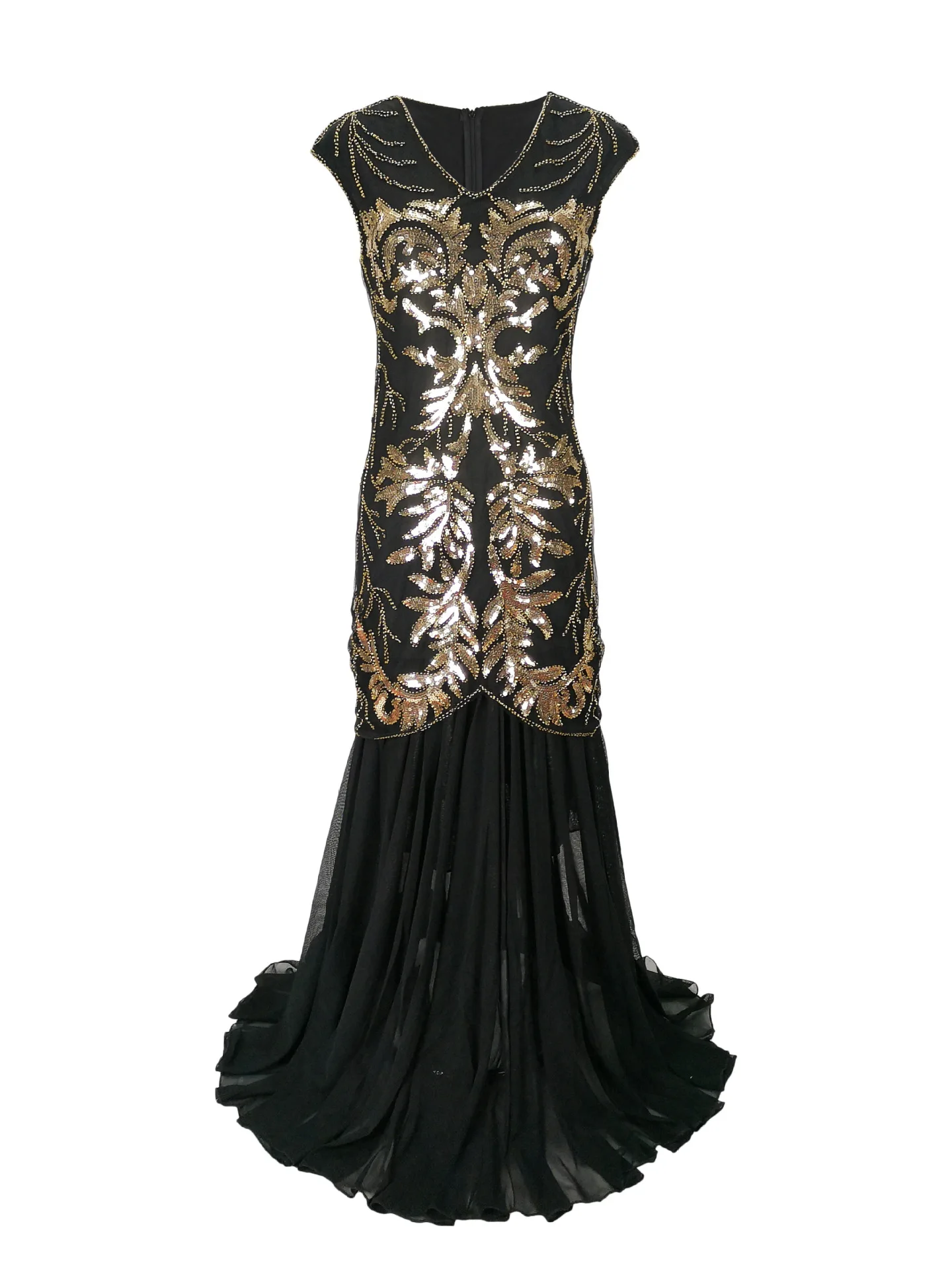 Women'S Fashion In 1920 - 1920 Met Lovertjes Chiffon Jurk Vintage