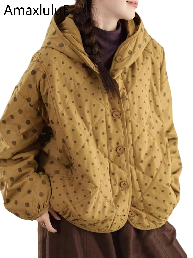 Women'S Fashion Parka - Amax LuluE Bohemen Winterjassen Damesmode Dot