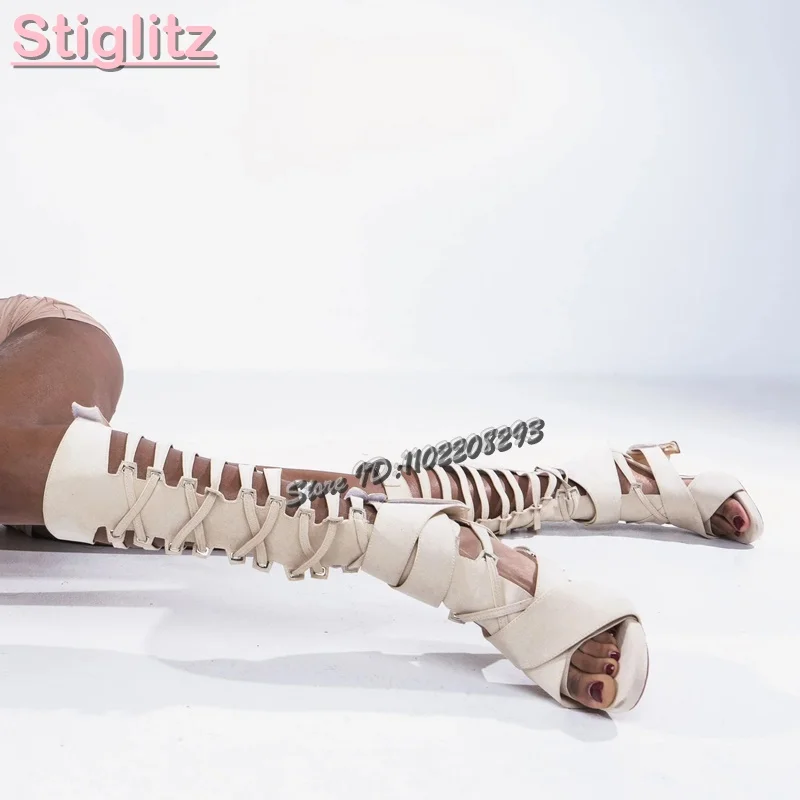 Fashion Women Belt - Retro gekruiste Romeinse sandalen effen matte