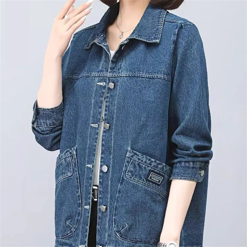 Women Fashion Jeans Top - Lente Herfst Dames Lange Mouwen Cowboy
