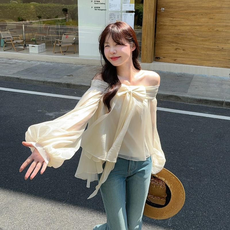 Franse stijl off-shoulder shir - Off Shoulder Top recensie en prijs