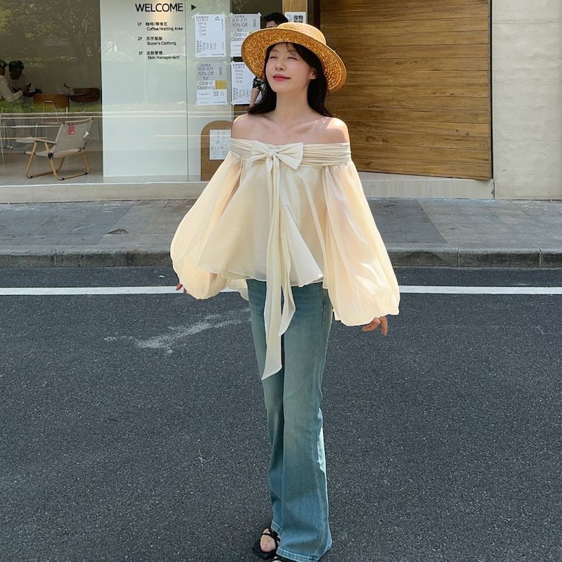 Franse stijl off-shoulder shir - Off Shoulder Top recensie en prijs