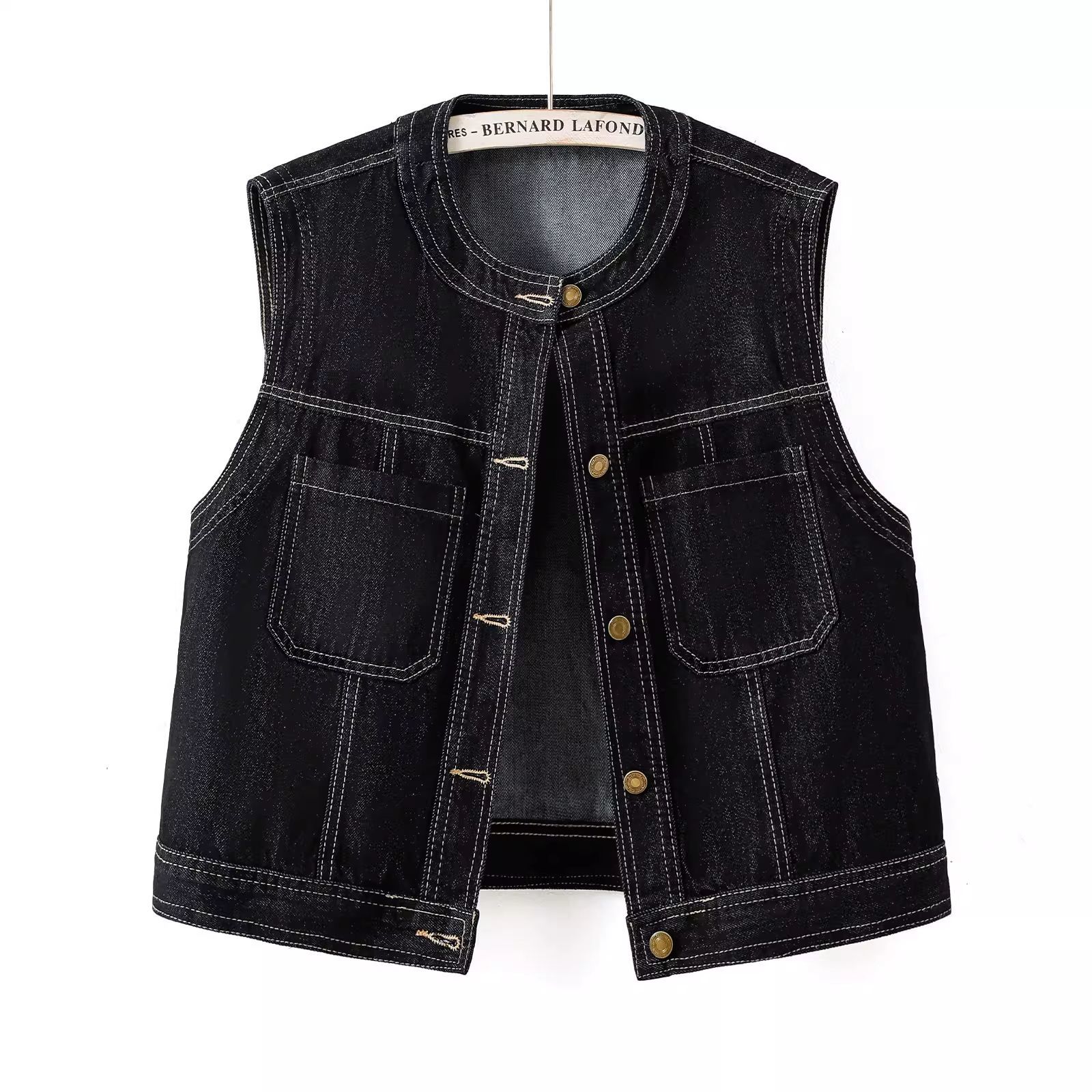 Dames Denim Vest O-hals Mouwlo - Women Fashion Jeans Top recensie en prijs
