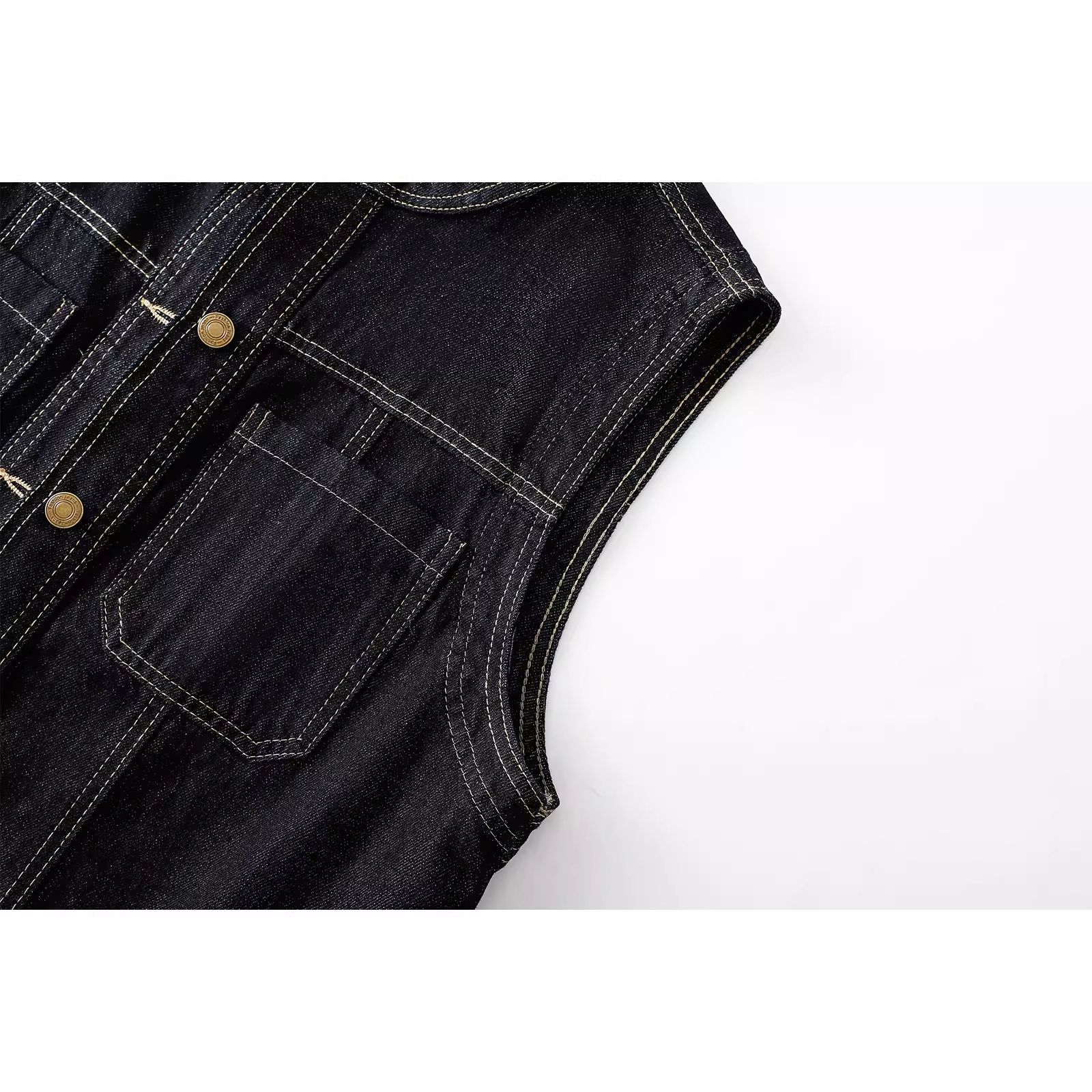 Dames Denim Vest O-hals Mouwlo - Women Fashion Jeans Top recensie en prijs