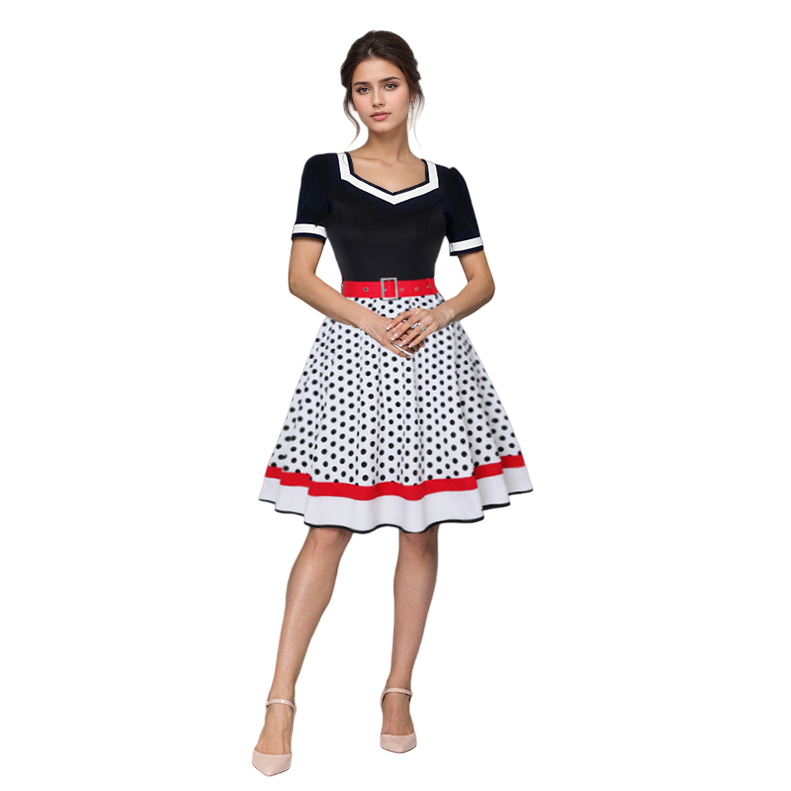 Vintage V-hals korte mouw swin - Women'S Fashion Of The 50S recensie en prijs