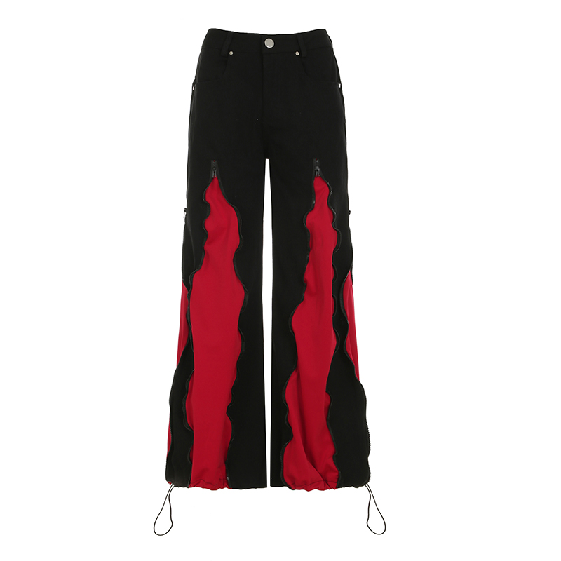 Donkere rits patchwork contras - Mom Jeans Women recensie en prijs